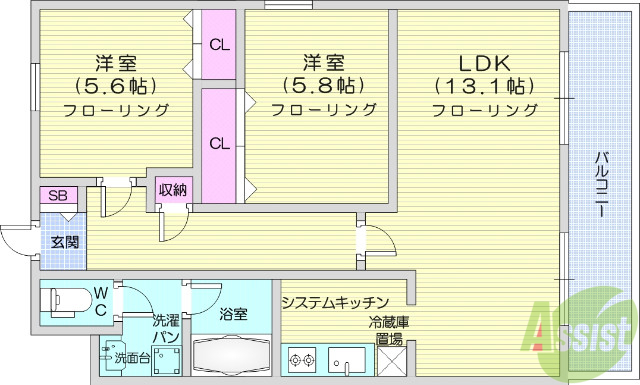 グレースＫ小田原の間取り