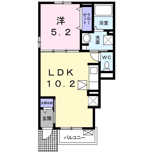 福島市岡部のアパートの間取り