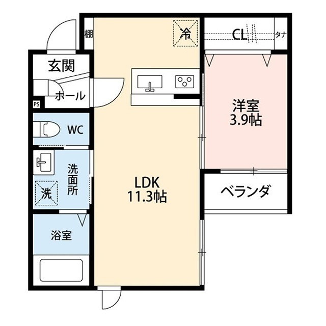 Rooms紫竹の間取り