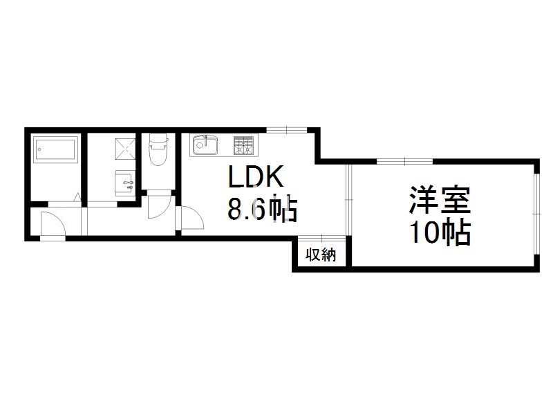 京都市右京区鳴滝音戸山町のマンションの間取り