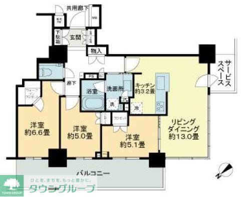 プラウドタワー平井の間取り