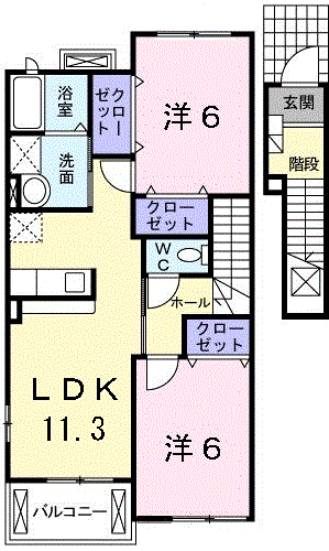 アプリコット　Ｄの間取り