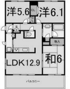 横浜市鶴見区下末吉のマンションの間取り