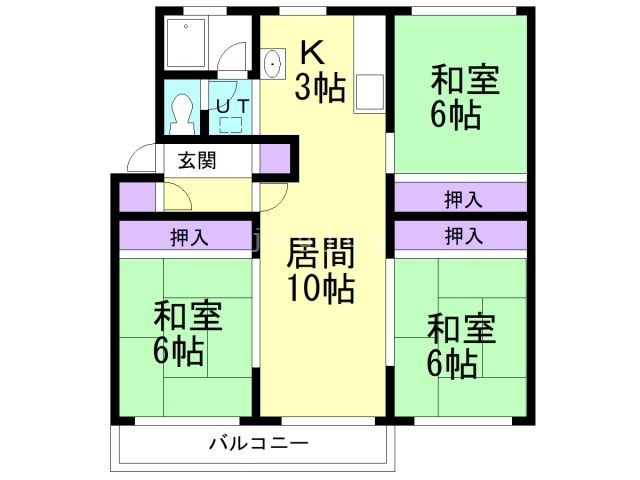 札幌市白石区平和通のマンションの間取り