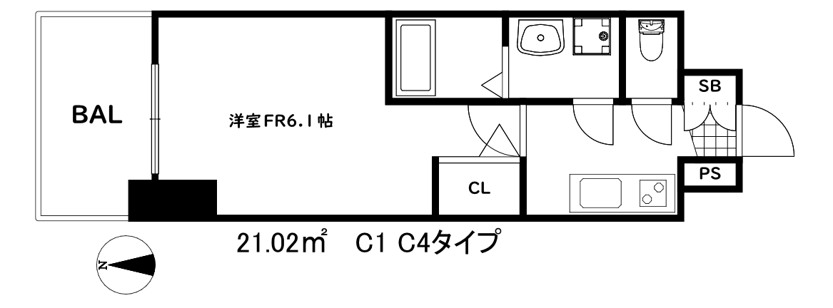 エスリード神戸兵庫駅ミッドポートの間取り