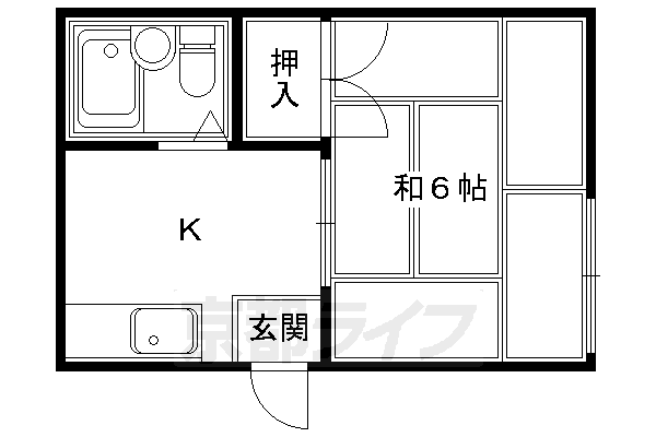 京都市中京区壬生馬場町のアパートの間取り