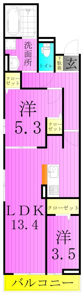 グラナーデ東伊興の間取り