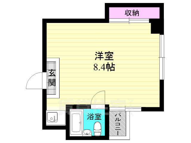 京都市東山区亀井町のマンションの間取り