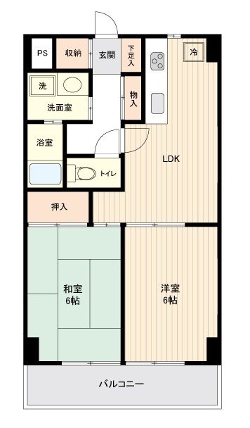 平塚市浅間町のマンションの間取り