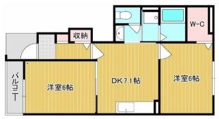 倉敷市連島町鶴新田のアパートの間取り