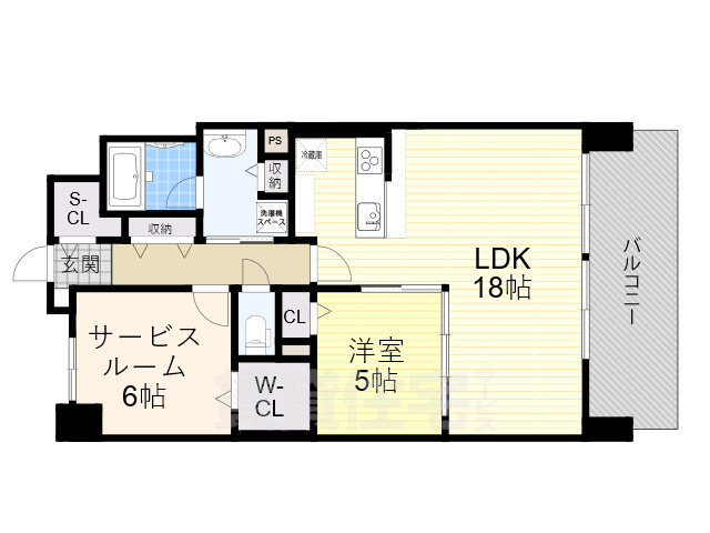 大阪市中央区日本橋のマンションの間取り