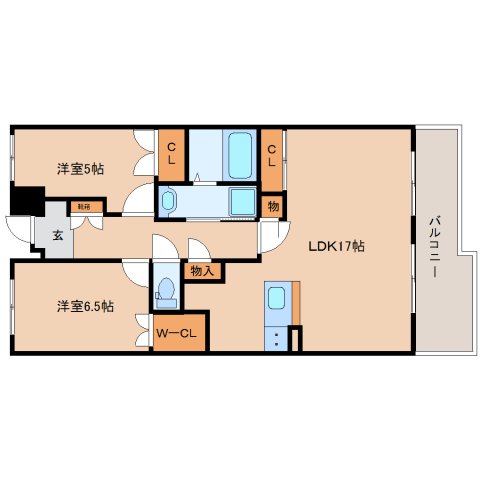 木津川市州見台のマンションの間取り