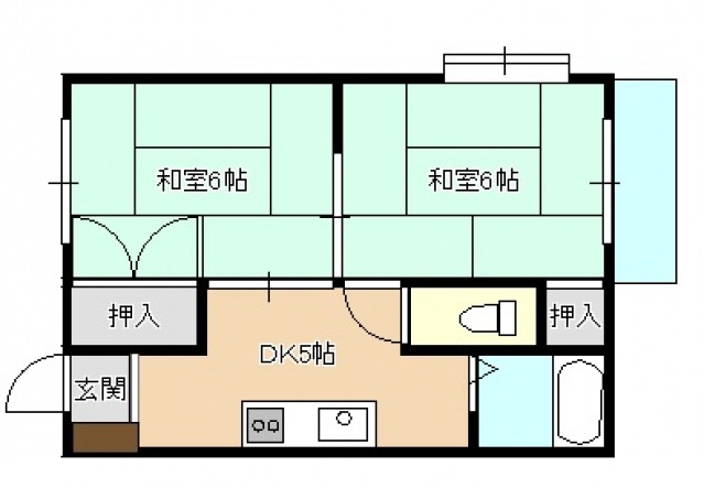 広島市西区己斐上のアパートの間取り