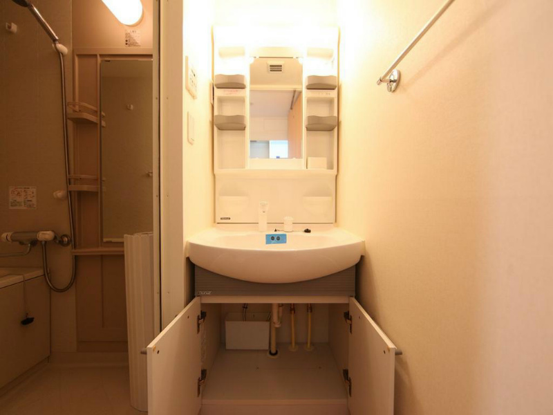 洗面設備　脱衣所　独立洗面台付（シャンプードレッサー付）