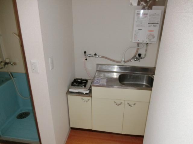 バス・シャワールーム　キッチンはコンロ、瞬間湯沸かし器月です。