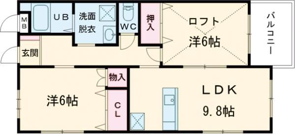 レジデンス花柳B棟の間取り写真