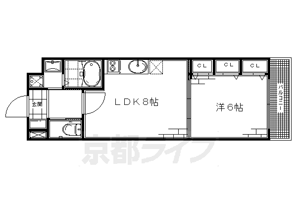 近鉄京都線 伏見駅 徒歩5分 4階建 築12年の間取り写真