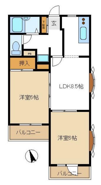 アフェールJ海神の間取り写真