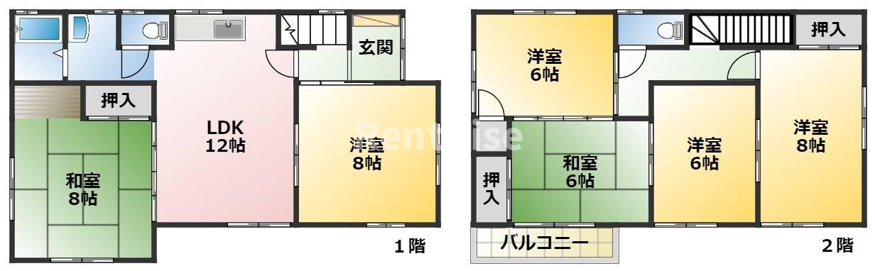 祖父江町貸家の間取り