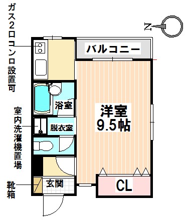 シャンブル平野の間取り