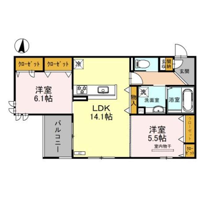 枚方市伊加賀西町のアパートの間取り