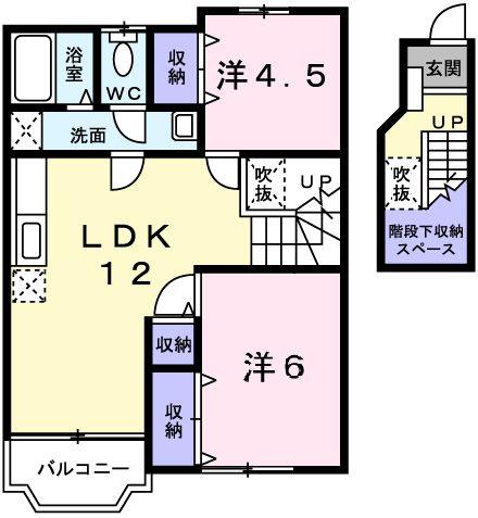 アメニティー北平野Ａの間取り