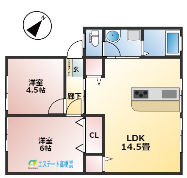 福山市神辺町大字新湯野のアパートの間取り