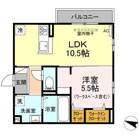 広島県広島市安佐南区山本７（アパート）の賃貸物件の間取り