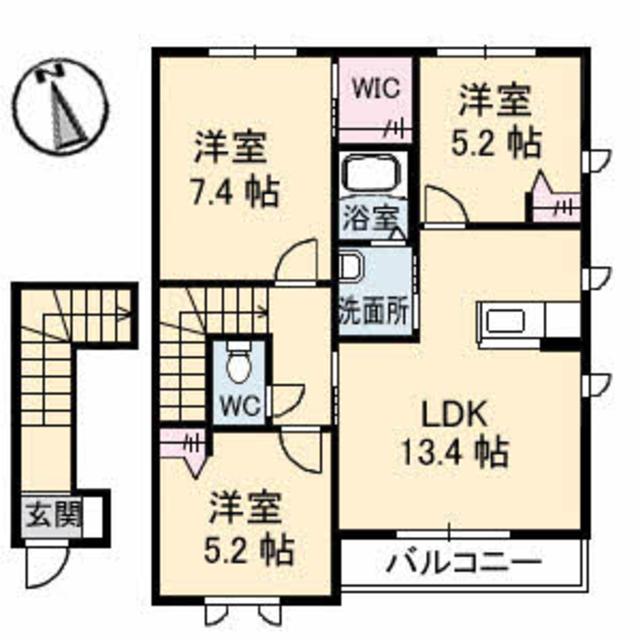 リベラ寺井II　Ｂ棟の間取り