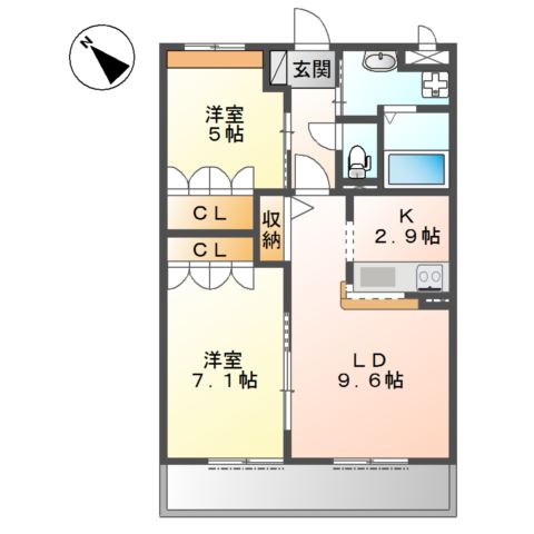 木津川市梅美台のマンションの間取り