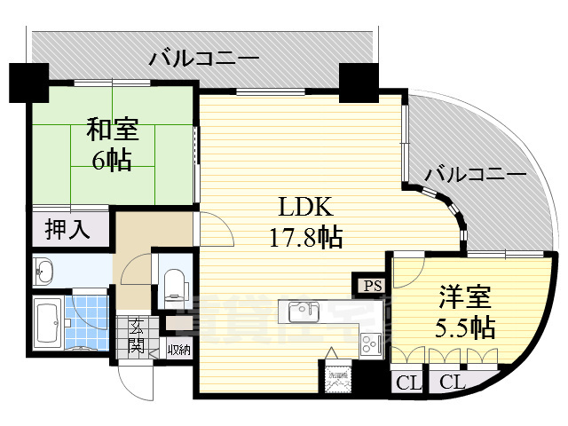 大阪市住之江区緑木のマンションの間取り