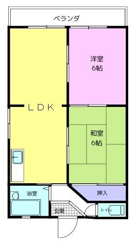 和歌山市秋月のマンションの間取り