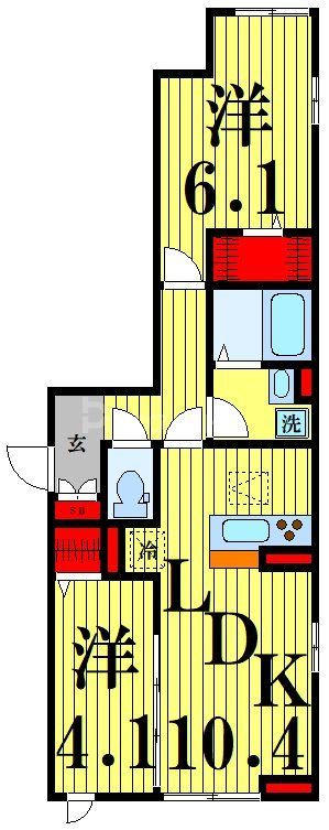 足立区保木間のアパートの間取り