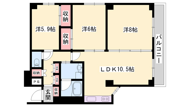 サンハイツ白鷺の間取り