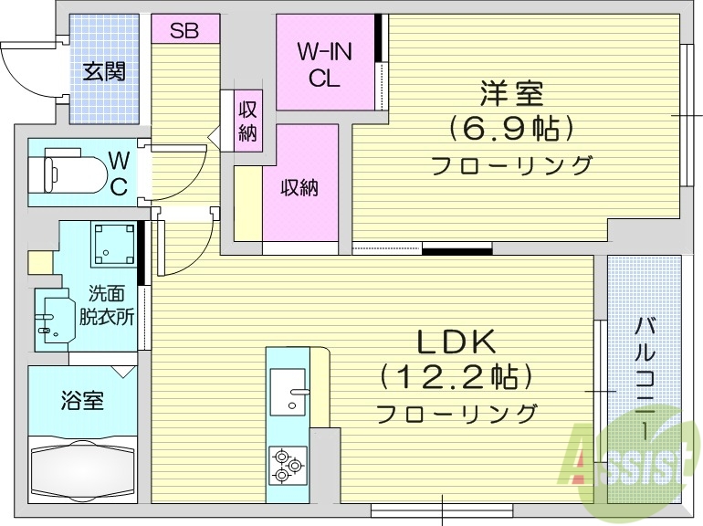 シャーメゾンＬａＬａの間取り