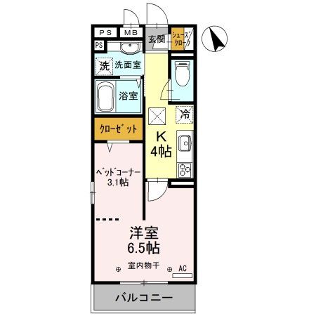 坂戸市末広町のアパートの間取り