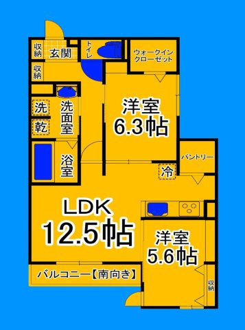 大阪市住吉区長居西のアパートの間取り