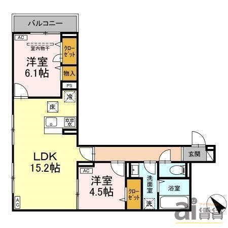 小金井市前原町のアパートの間取り