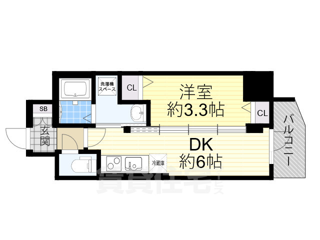 豊中市本町のマンションの間取り