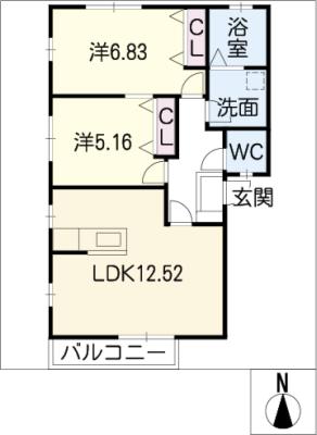 ノースタウン　Ｂの間取り