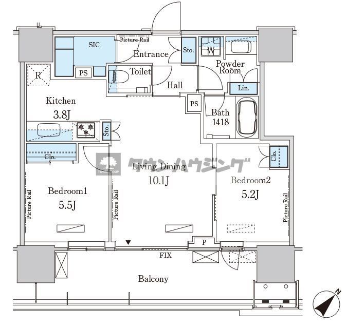 中央区晴海のマンションの間取り