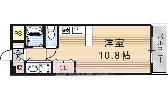 宇治市伊勢田町のマンションの間取り