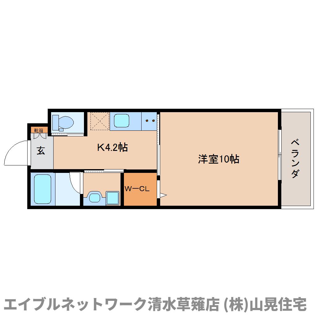 【静岡市駿河区谷田のマンションの間取り】