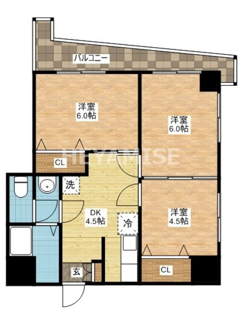 長崎市樺島町のマンションの間取り