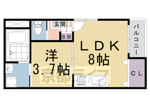 京都市伏見区深草上横縄町のアパートの間取り