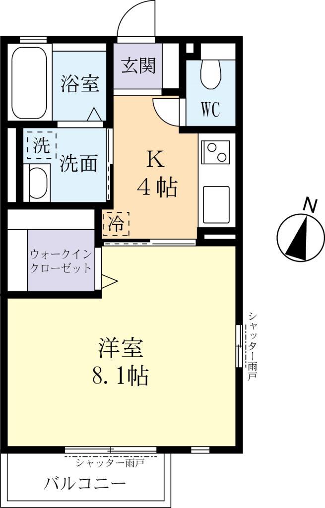 つくば市みどりの南のアパートの間取り