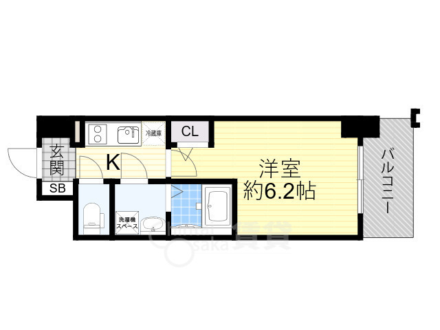 大阪市福島区鷺洲のマンションの間取り