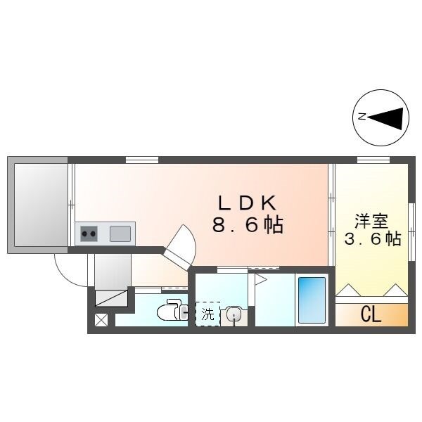 名古屋市守山区茶臼前のアパートの間取り