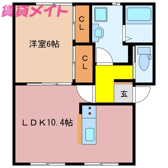 伊勢市古市町のアパートの間取り