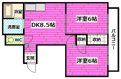 安芸郡海田町日の出町のマンションの間取り